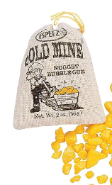 Bubble gum- gold nuggets