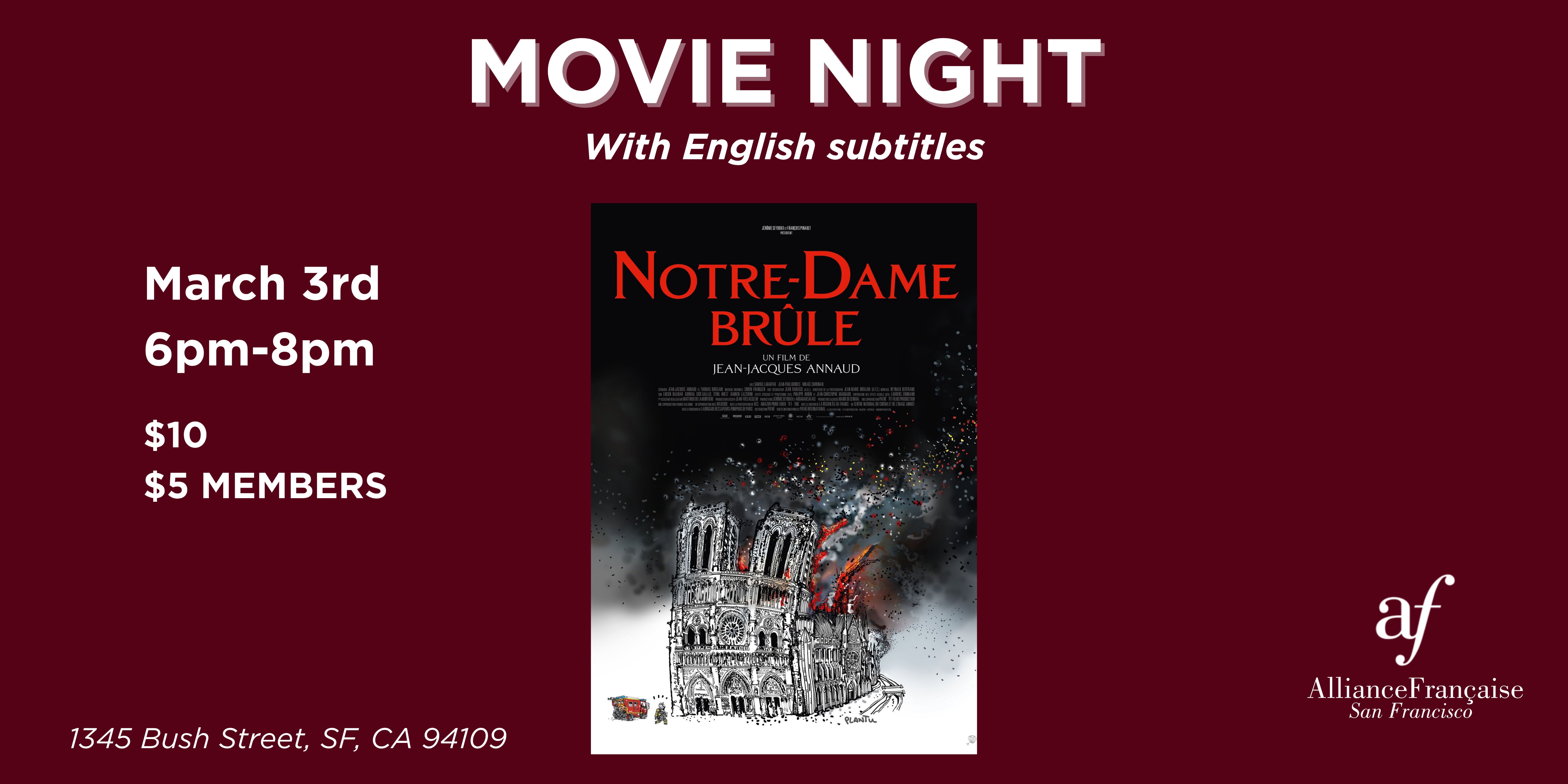 Movie Night : Notre-Dame brûle - March 3rd 2026