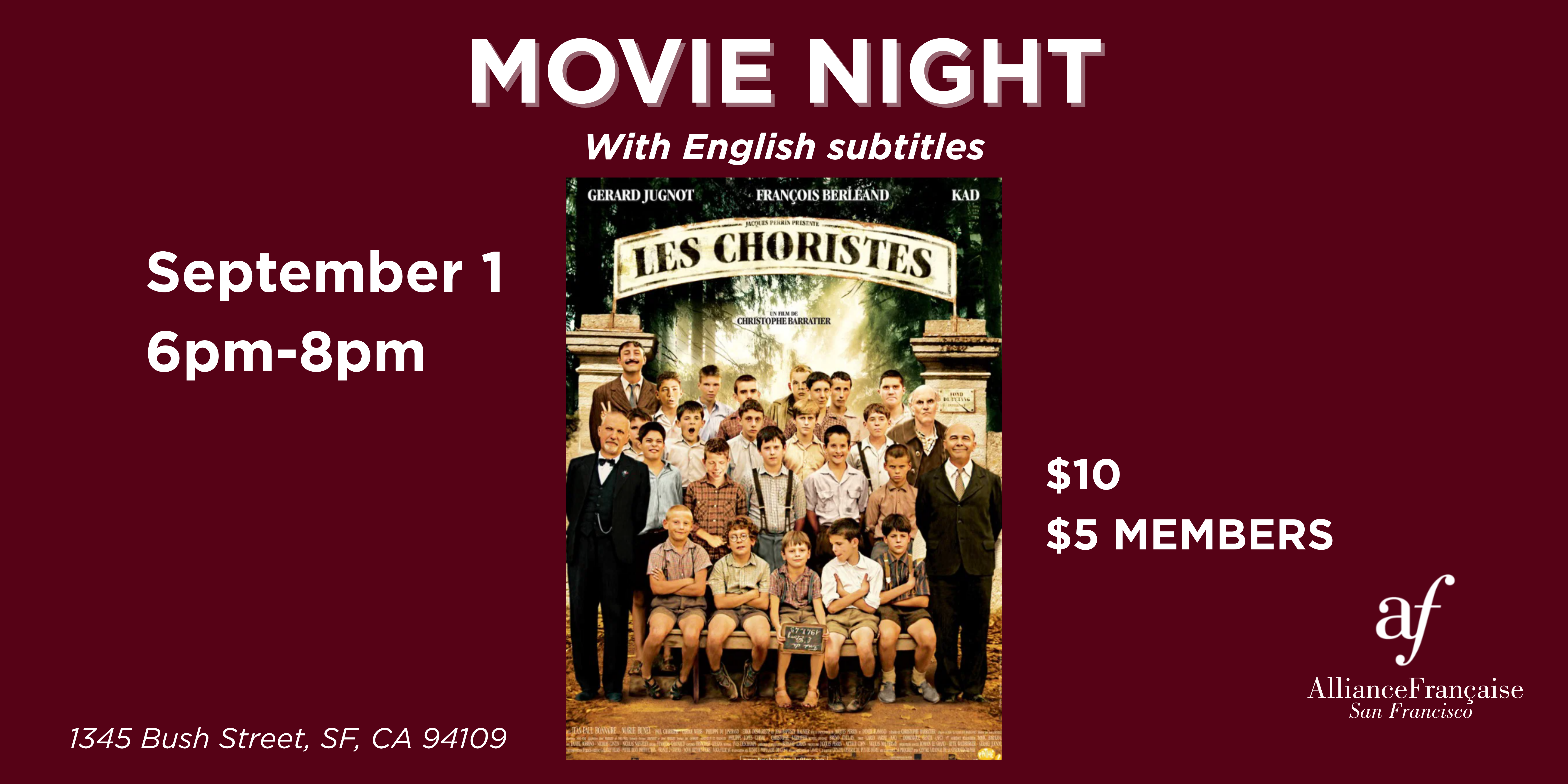 Movie Night : Les Choristes - September 1st 2026