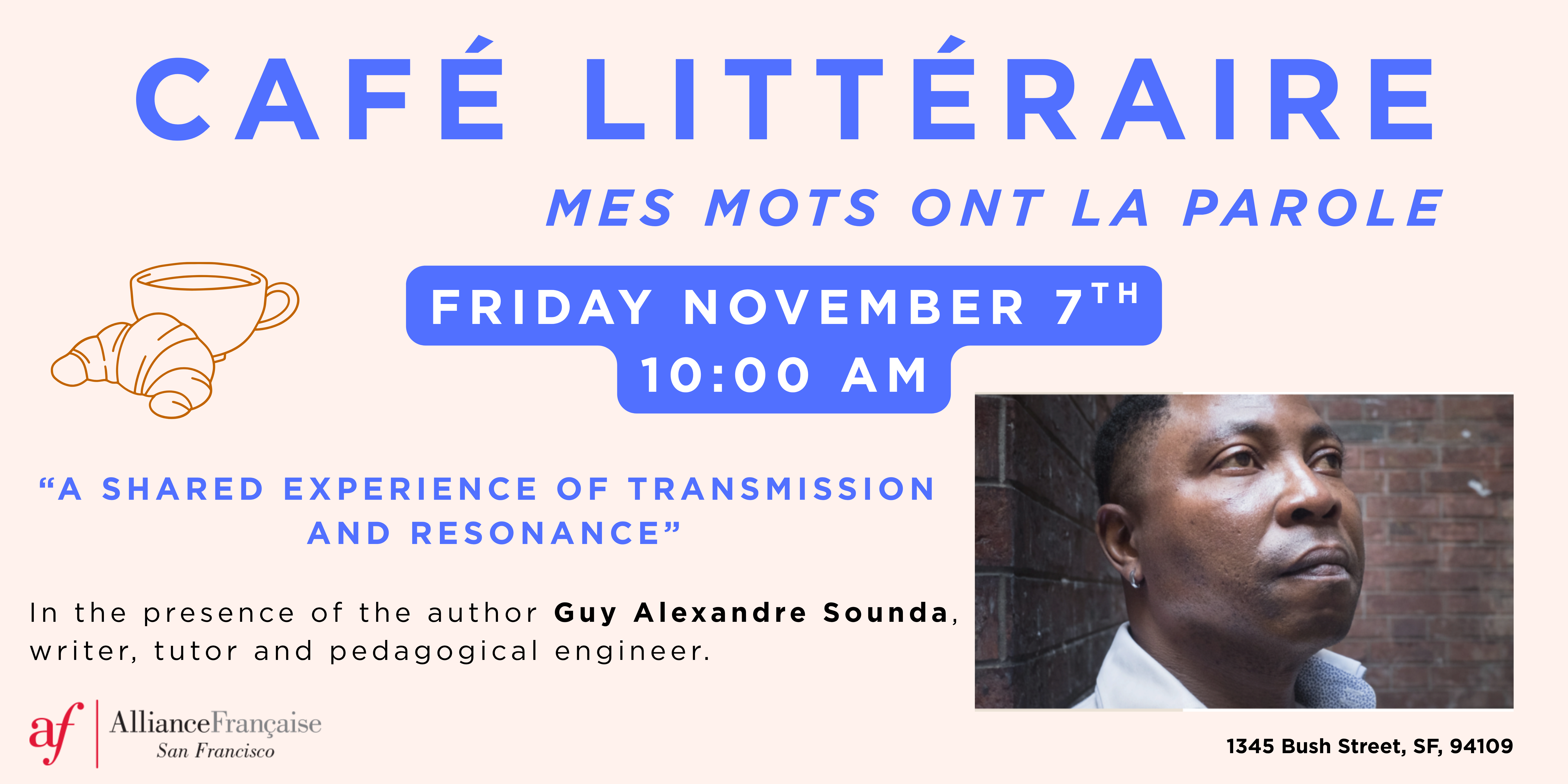Café Littéraire with Guy Alexandre Sounda- November 7