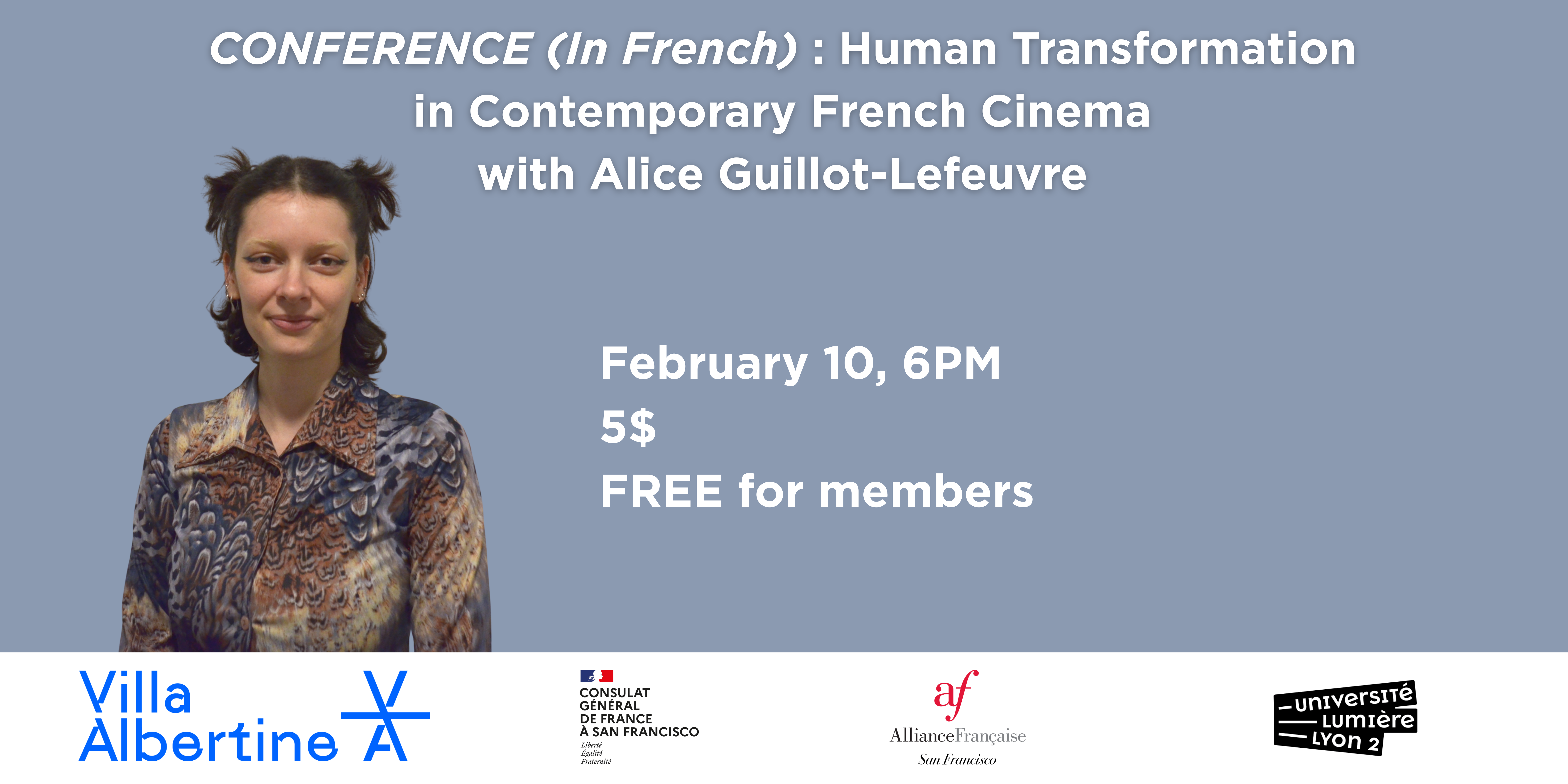 CONFERENCE: Human Transformation in Contemporary French Cinema with Alice Guillot-Lefeuvre