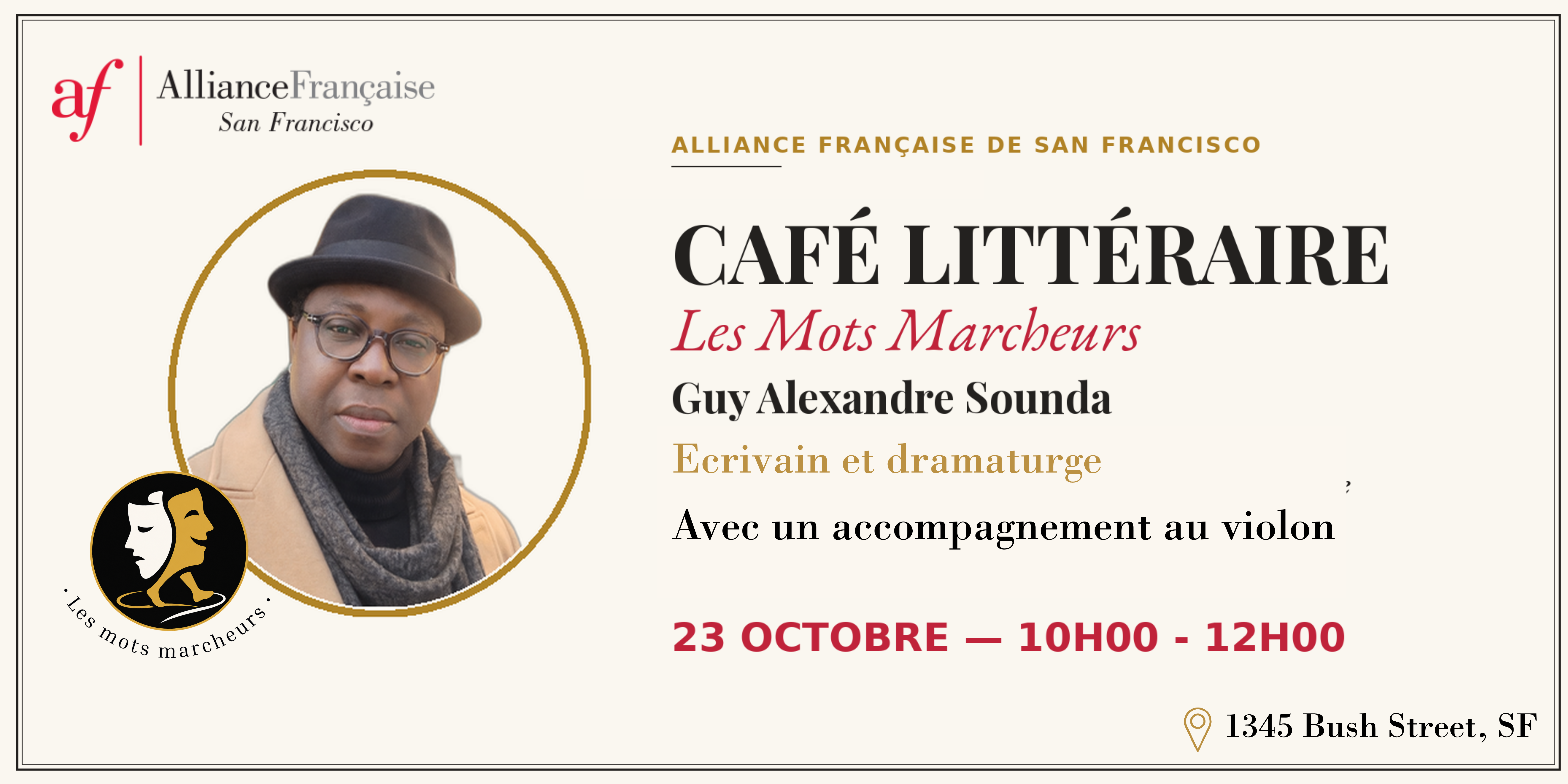 Café littéraire with Guy Alexandre Sounda "Les mots marcheurs" - Oct 23