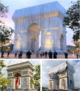 L'Arc de Triomphe Empaqueté : Tribute to Artists Christo and Jeanne-Claude