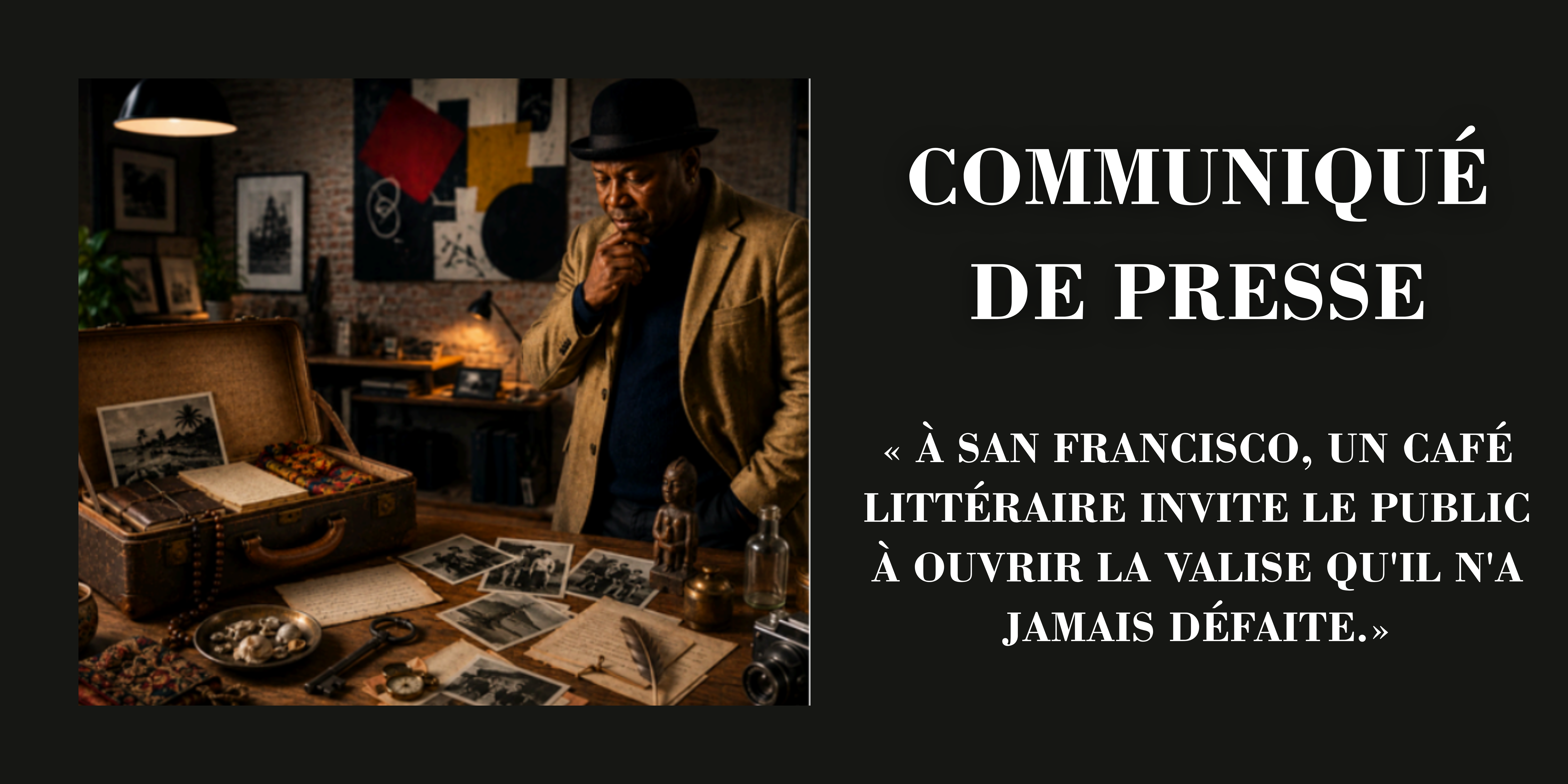 « À San Francisco, un café littéraire invite le public à ouvrir la valise qu'il n'a jamais défaite.»